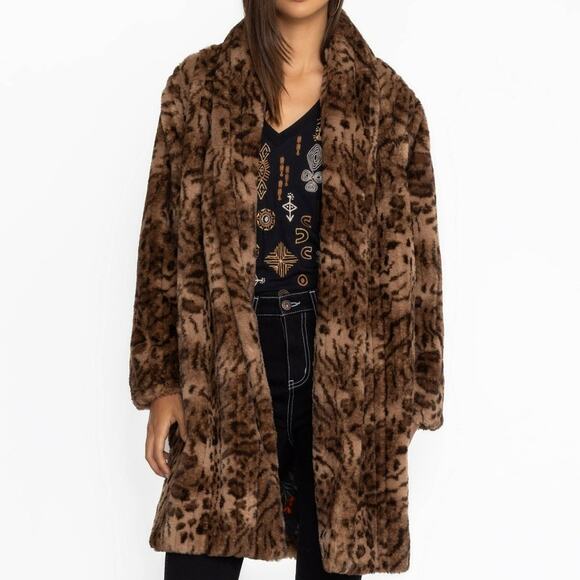 Johnny Was Vienna Leopard FAUX FUR JACKET M - Picture 3 of 4